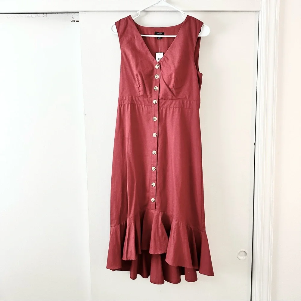 Ann Taylor Ruffle Hem Midi Dress
